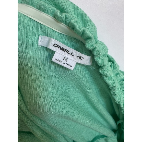 ONEILL Sz Medium Off The Shoulder Ruffle Dress Mint Green Beach‎ Cover Up - Picture 10 of 10